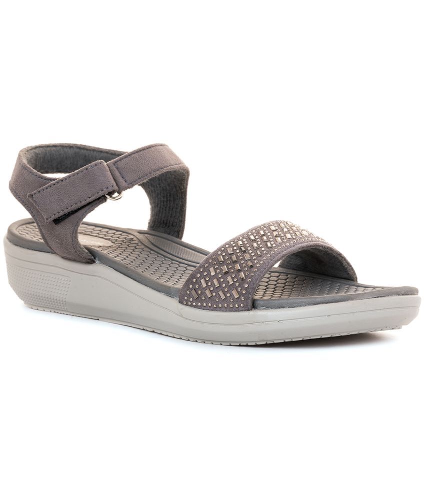     			KHADIM Gray Women's Slip On Heels