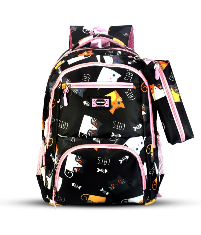     			Tinytot Black Polyester Backpack For Kids