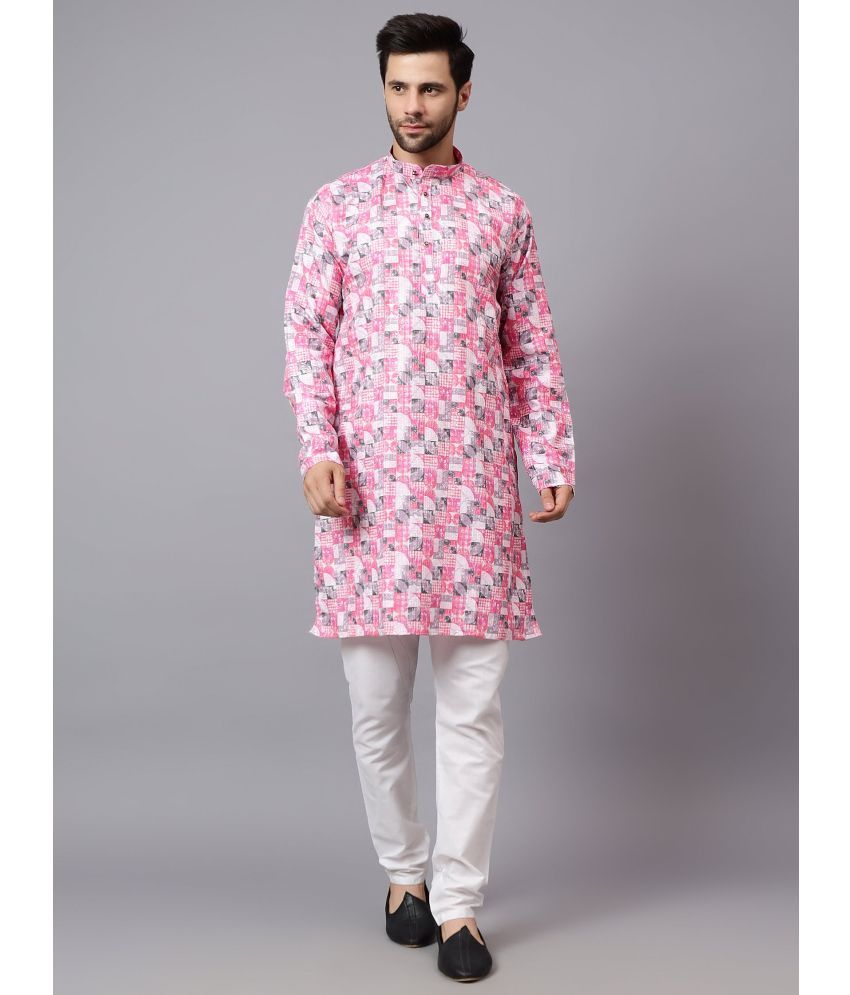     			Yugnik Pink Rayon Regular Fit Men's Kurta Pyjama Set ( Pack of 1 )