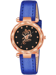 KIARVI GALLERY Blue Leather Analog Womens Watch