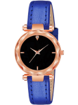 KIARVI GALLERY Blue Leather Analog Womens Watch