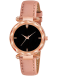 KIARVI GALLERY Peach Leather Analog Womens Watch