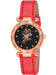 KIARVI GALLERY Red Leather Analog Womens Watch