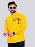 S.K. CASUAL Yellow Cotton Men's Regular Kurta ( Pack of 1 )