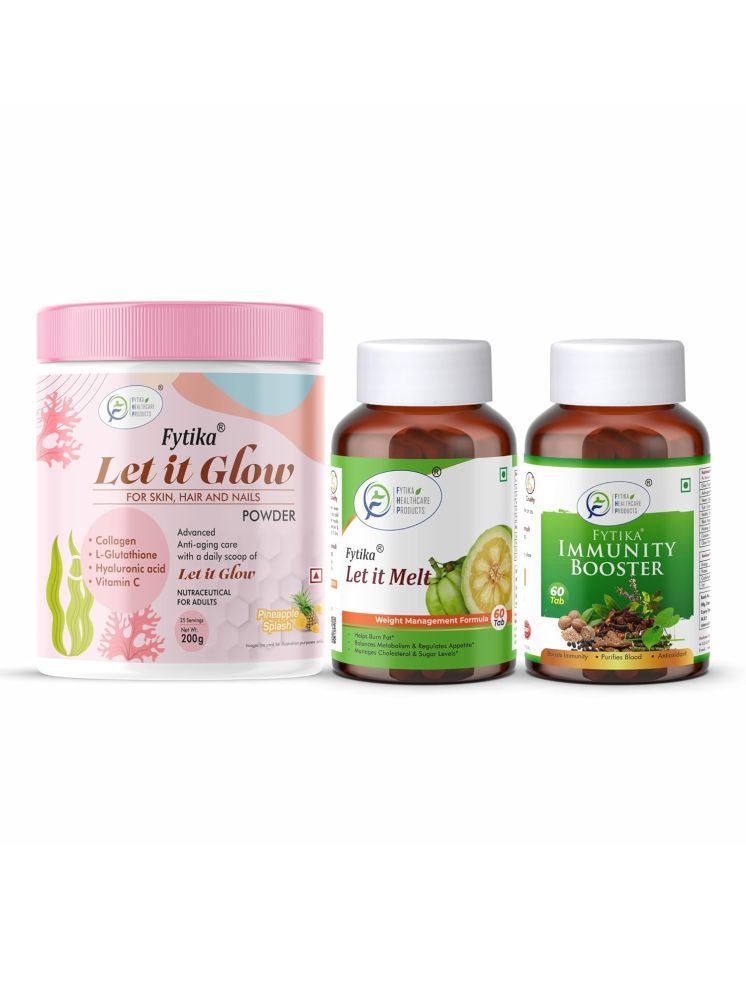     			Fytika Let it Glow Pineapple, Collagen Powder-200G + Fytika Let it melt with Garcinia Cambogia, Green coffee-60 Tabs + Fytika Immunity Booster (Immune system support)-60 Tabs