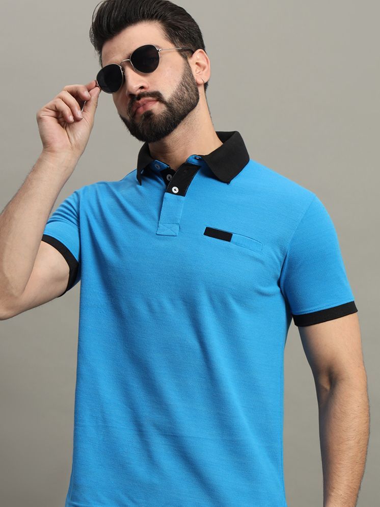     			GET GOLF Pack of 1 Cotton Blend Regular Fit Solid Half Sleeves Men's Polo T Shirt ( Turquoise )