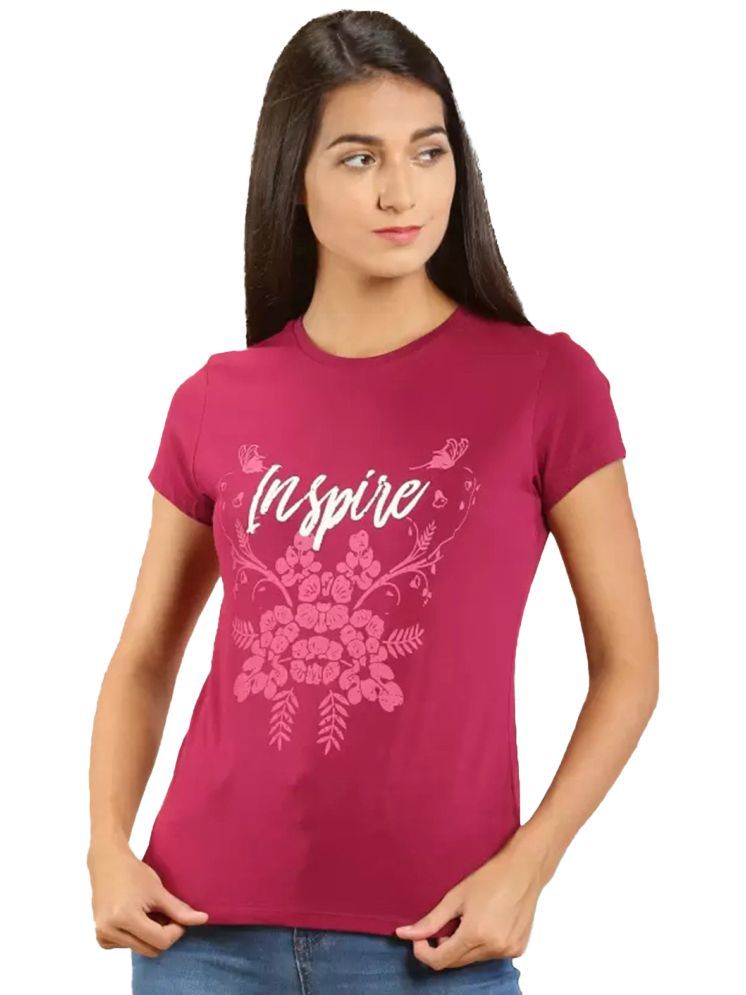     			LYRA Fuchsia Cotton Regular Fit Women's T-Shirt ( Pack of 1 )