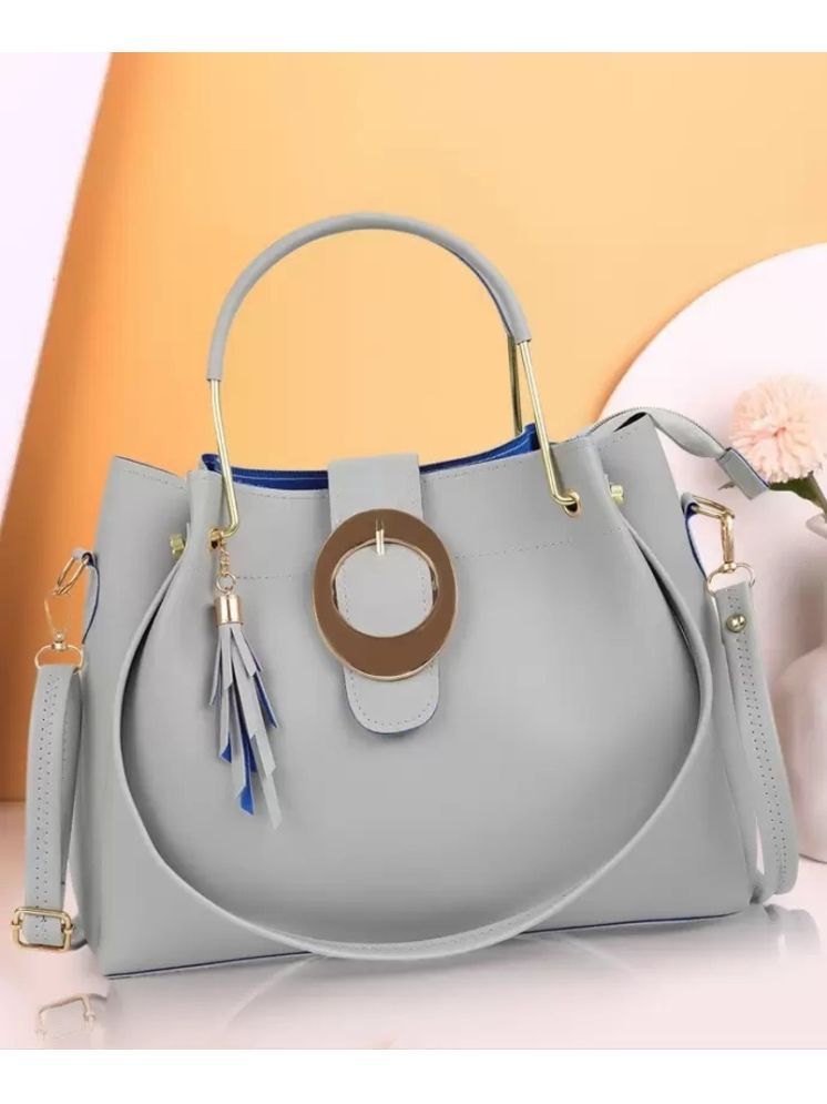     			Lookout Fashion Grey Melange PU Shoulder Bag