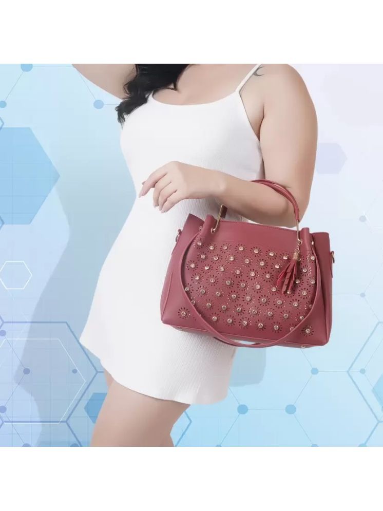     			Lookout Fashion Maroon PU Shoulder Bag