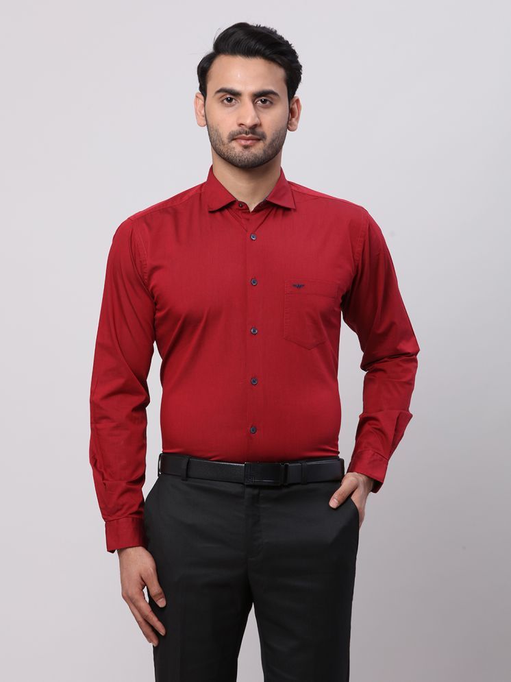     			Park Avenue Cotton Blend Slim Fit Solids Full Sleeves Men's Casual Shirt - Red ( Pack of 1 )