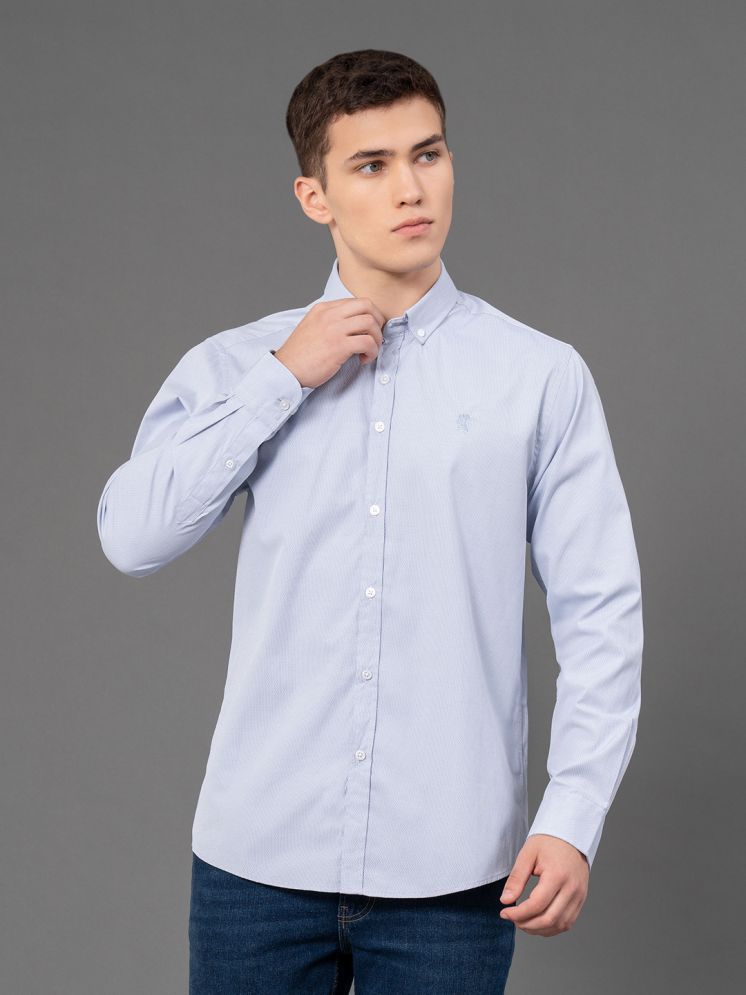     			Red Tape Cotton Blend Regular Fit Self Design Full Sleeves Men's Casual Shirt - Blue ( Pack of 1 )