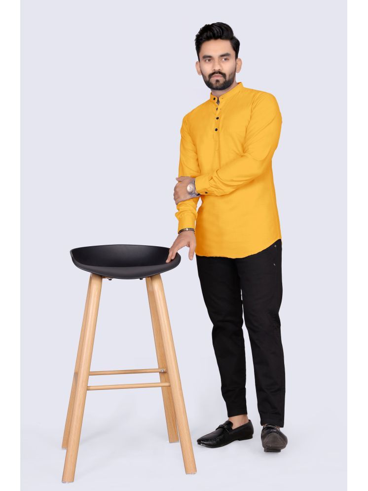     			S.K. CASUAL Yellow Cotton Men's Shirt Style Kurta ( Pack of 1 )