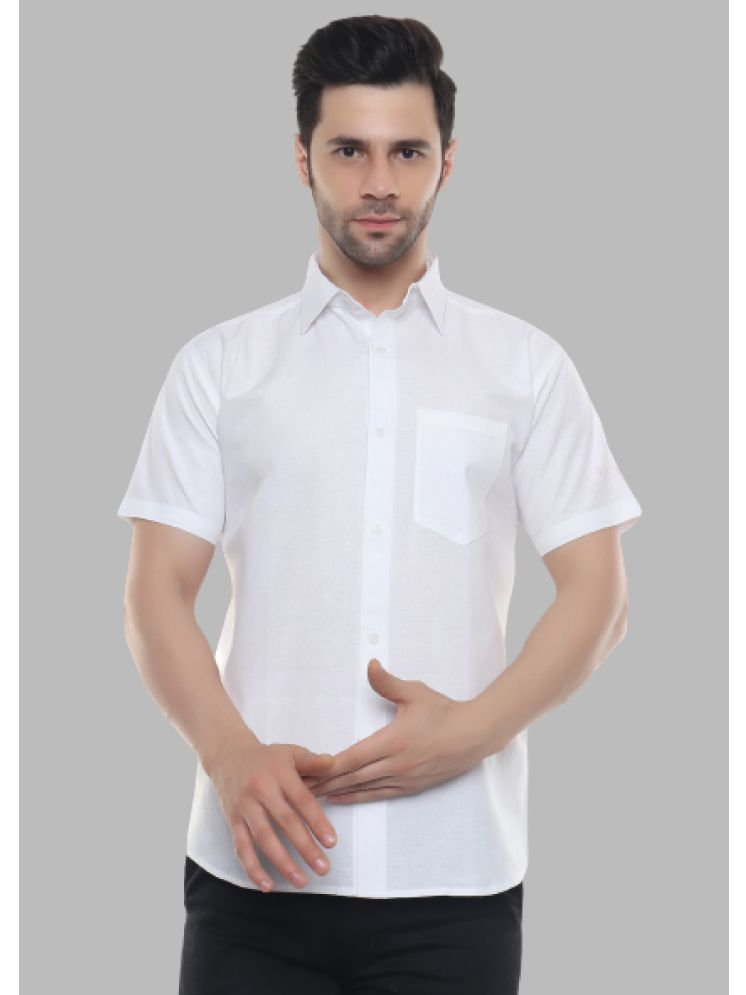     			SWADESHI COLLECTION 100% Cotton Regular Fit Solids Half Sleeves Men's Casual Shirt - White ( Pack of 1 )