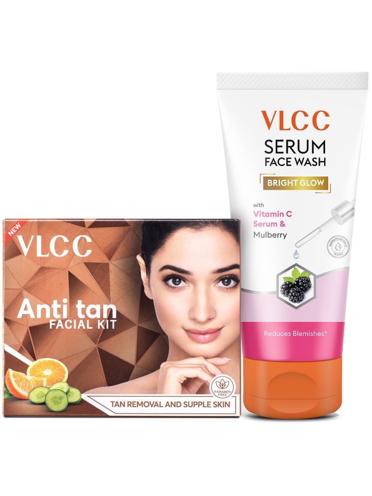     			VLCC Anti Tan Facial Kit & Bright Glow Serum Facewash with Vitamin C & Mulberry Combo ( 60g+100ml )