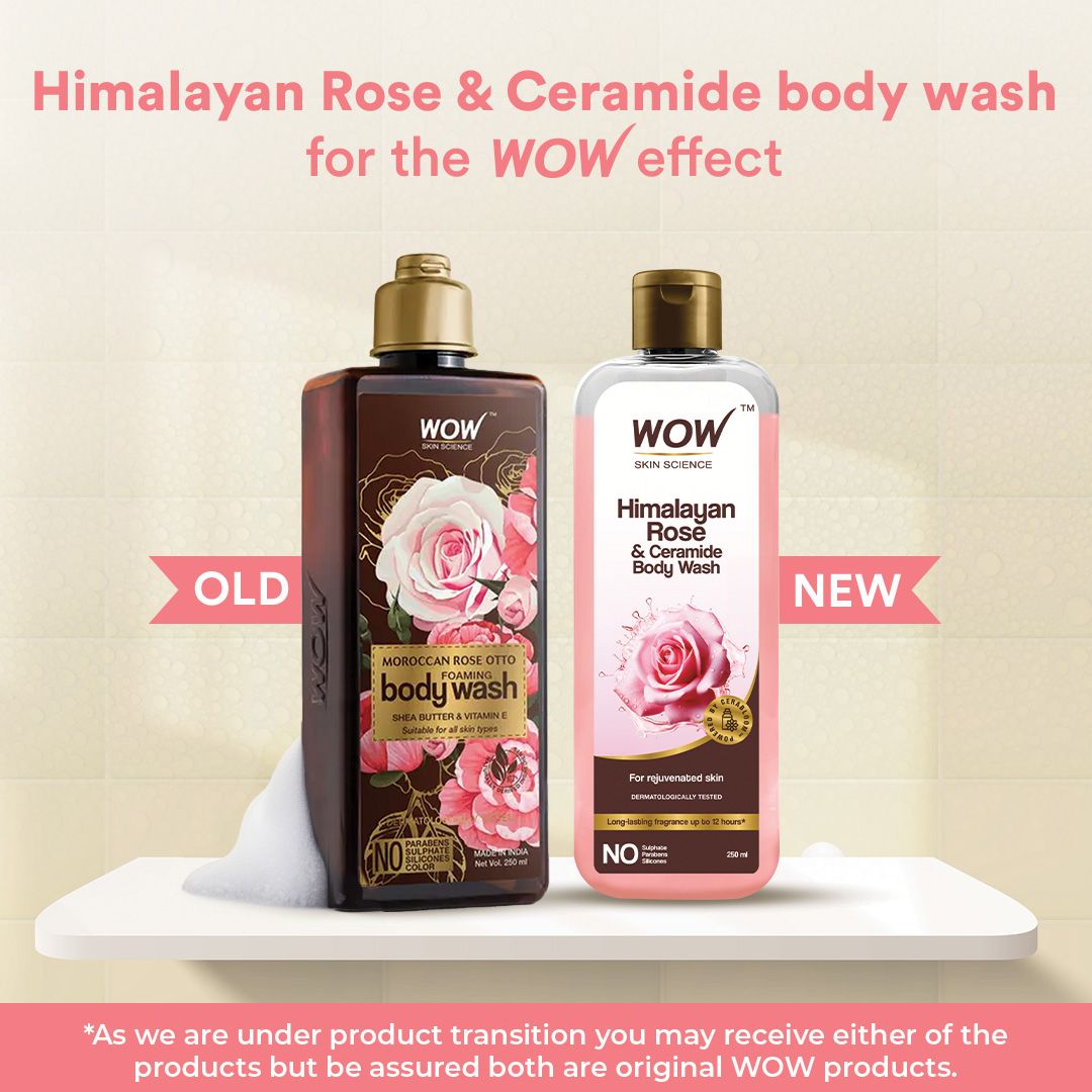     			WOW Skin Science Rose Otto Foaming Body Wash - No Parabens, Sulphate, Silicones & Color - 250mL