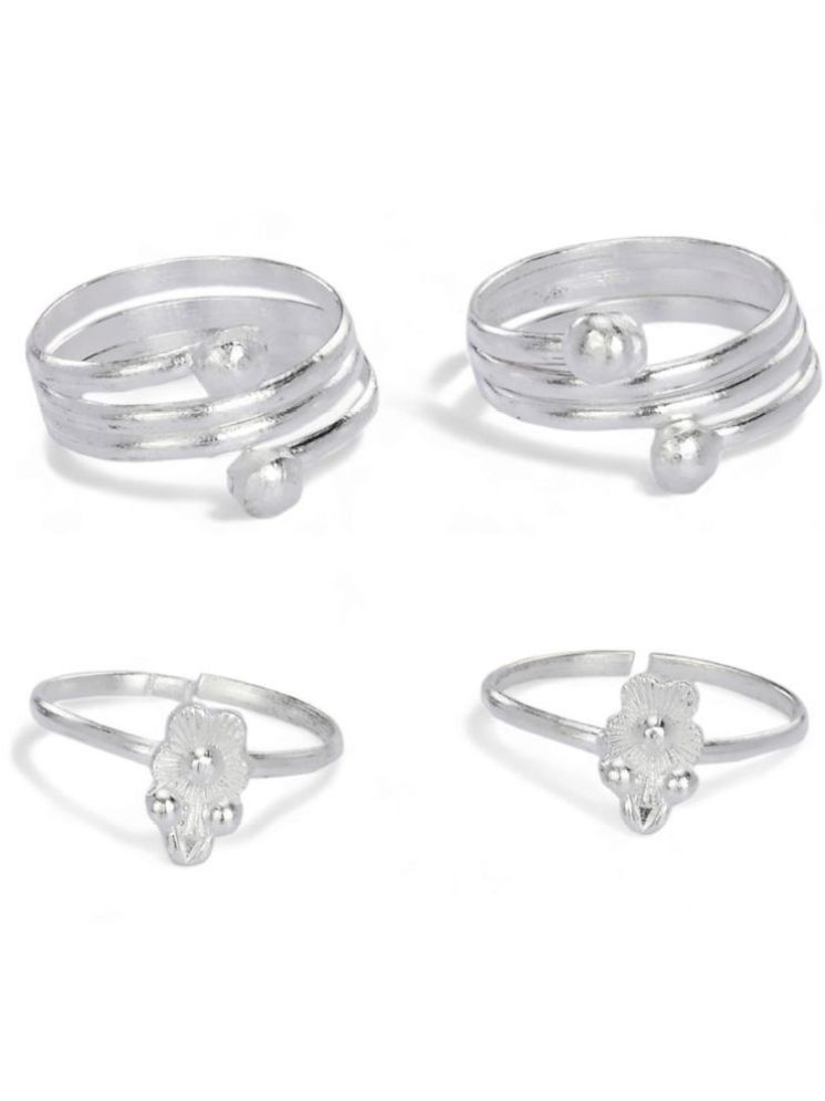     			AanyaCentric Silver Toe Rings ( Pack of 2 )