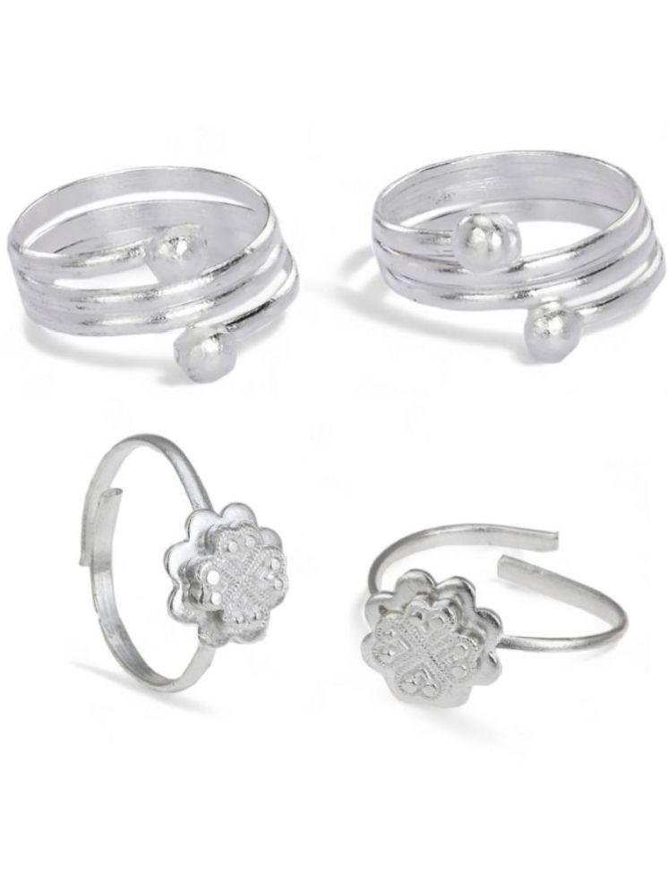     			AanyaCentric Silver Toe Rings ( Pack of 2 )