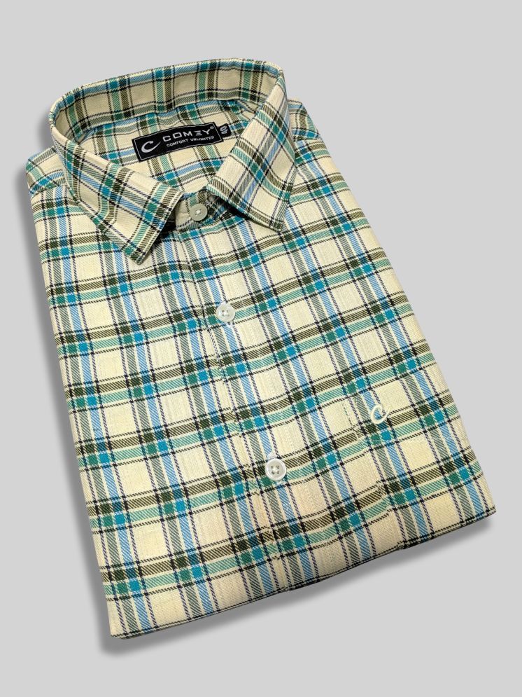     			Comey 100% Cotton Slim Fit Checks Full Sleeves Men's Casual Shirt - Green ( Pack of 1 )