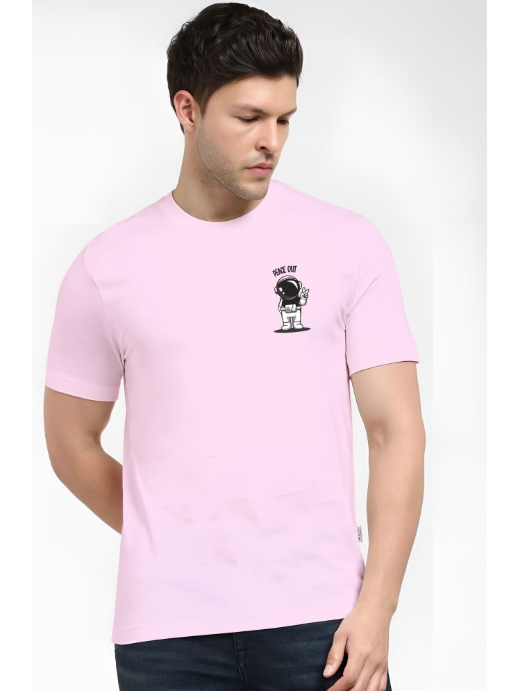     			FLYIND Cotton Regular Fit Printed Half Sleeves Men's T-Shirt - Pink ( Pack of 1 )