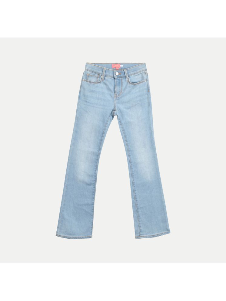     			Girls Blue Light-washed Denim Pant