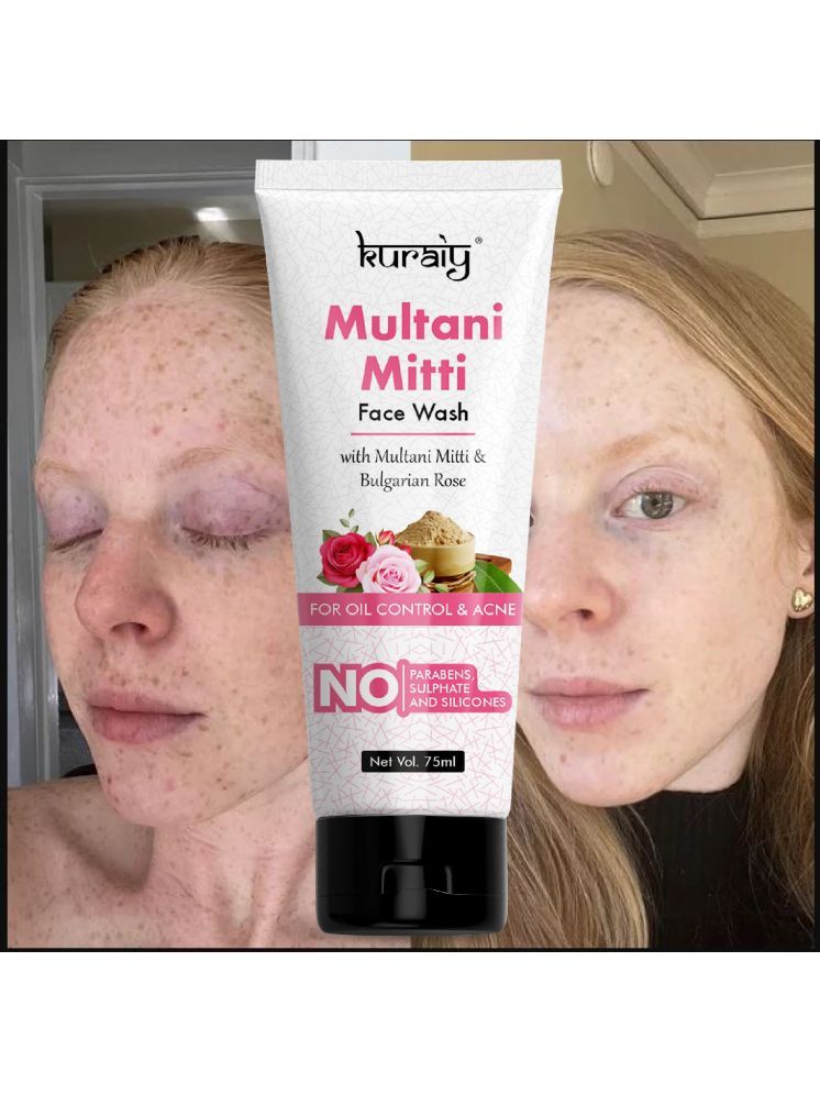     			KURAIY Original Multani Mitti for oily skin and normal skin Face Wash (75 ml)