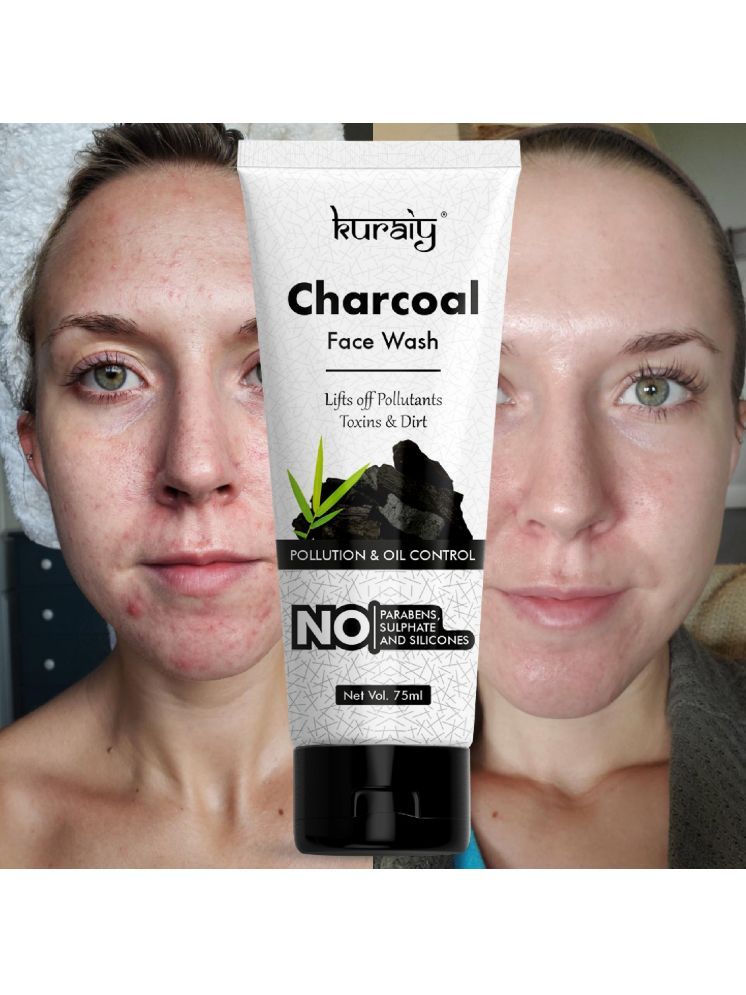     			KURAIY Charcoal Natural for oil control and pollution defense Face Wash (75 ml)