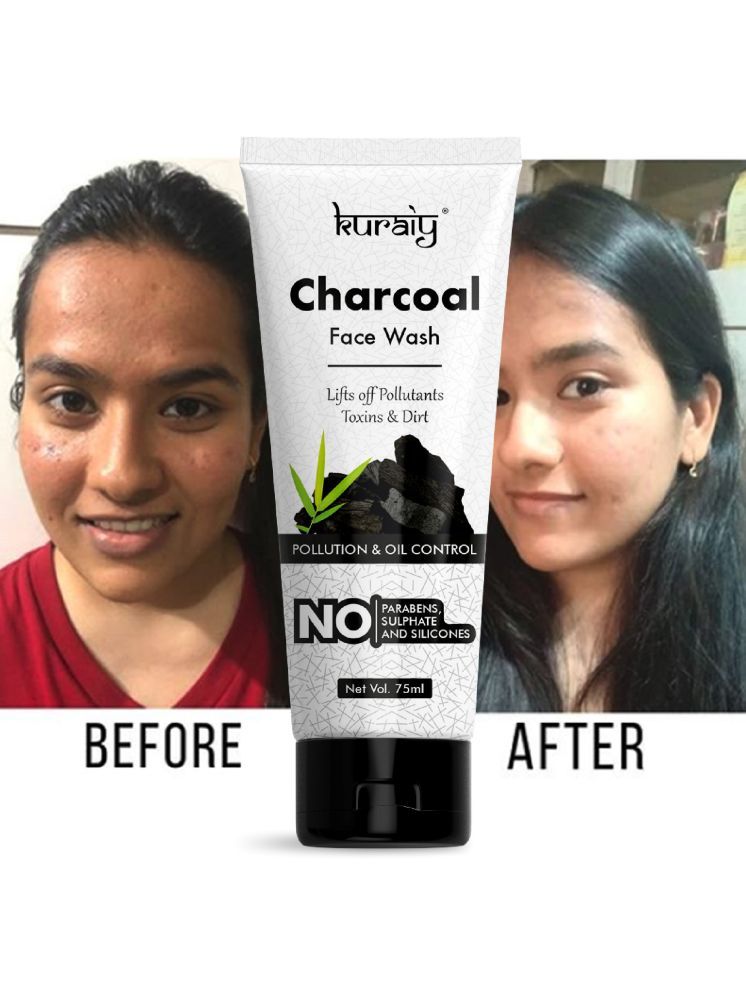     			KURAIY Charcoal Natural for oil control and pollution defense Face Wash (75 ml)