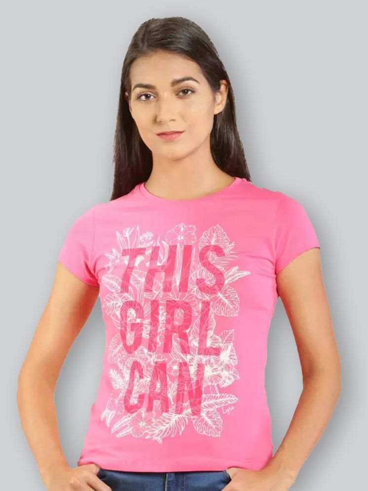     			LYRA Pink Cotton Regular Fit Women's T-Shirt ( Pack of 1 )