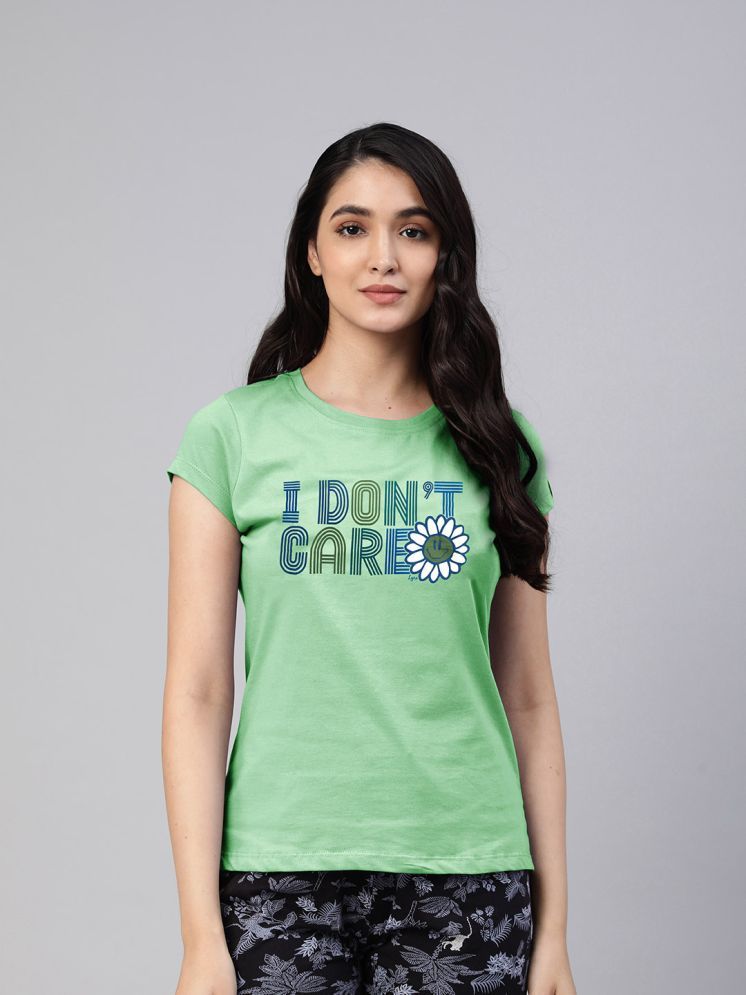     			LYRA Sea Green Cotton Regular Fit Women's T-Shirt ( Pack of 1 )