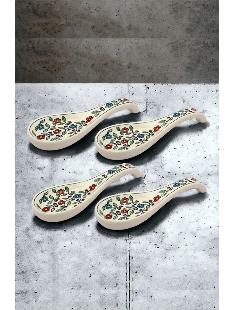     			Malaikah Multicolor Spn Rest Ceramic Table Spoon Multi Color ( Pack of 4 )