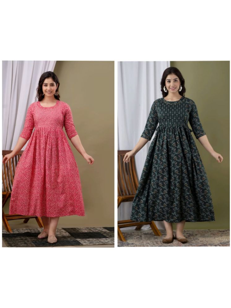     			Nevisha Style Multi Color Cotton Maternity Kurta Pack of 2