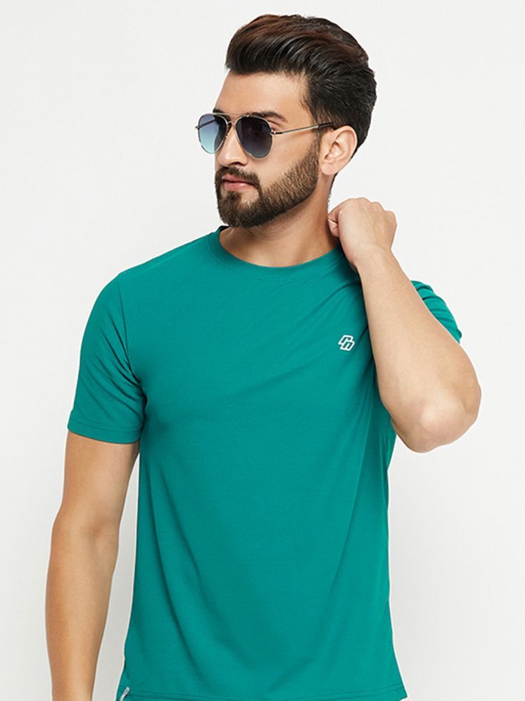     			Nuovo Cotton Blend Regular Fit Solid Half Sleeves Men's T-Shirt - Green ( Pack of 1 )