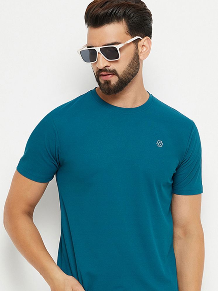     			Nuovo Cotton Blend Regular Fit Solid Half Sleeves Men's T-Shirt - Aqua Blue ( Pack of 1 )