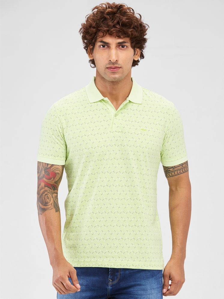     			Park Avenue Cotton Blend Slim Fit Printed Half Sleeves Men's Polo T Shirt - Green ( Pack of 1 )