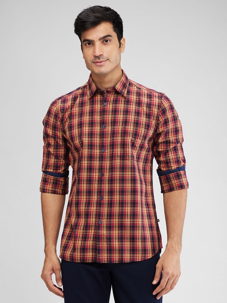     			Parx 100% Cotton Slim Fit Checks Full Sleeves Men's Casual Shirt - Red ( Pack of 1 )