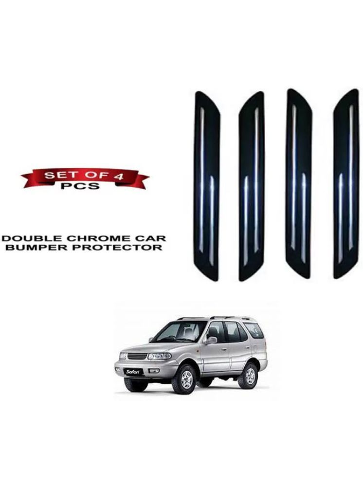     			RONISH Rubber Car Bumper Protector Guard (Double Chrome) For Tata Safari Dicor