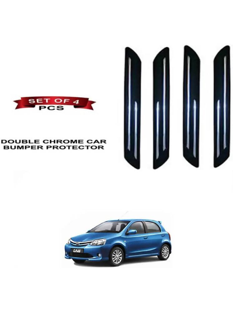     			RONISH Rubber Car Bumper Protector Guard (Double Chrome) For Toyota Etios Liva