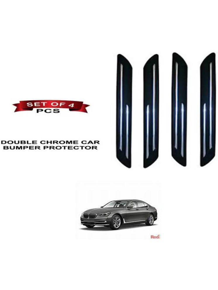     			RONISH Rubber Car Bumper Protector Guard (Double Chrome) For BMW 730d