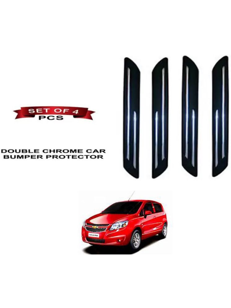     			RONISH Rubber Car Bumper Protector Guard (Double Chrome) For Chevrolet Sail U-VA