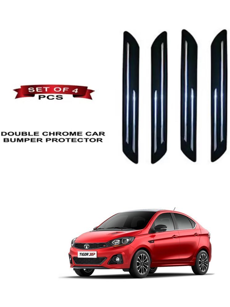     			RONISH Rubber Car Bumper Protector Guard (Double Chrome) For Tata Tigor JTP