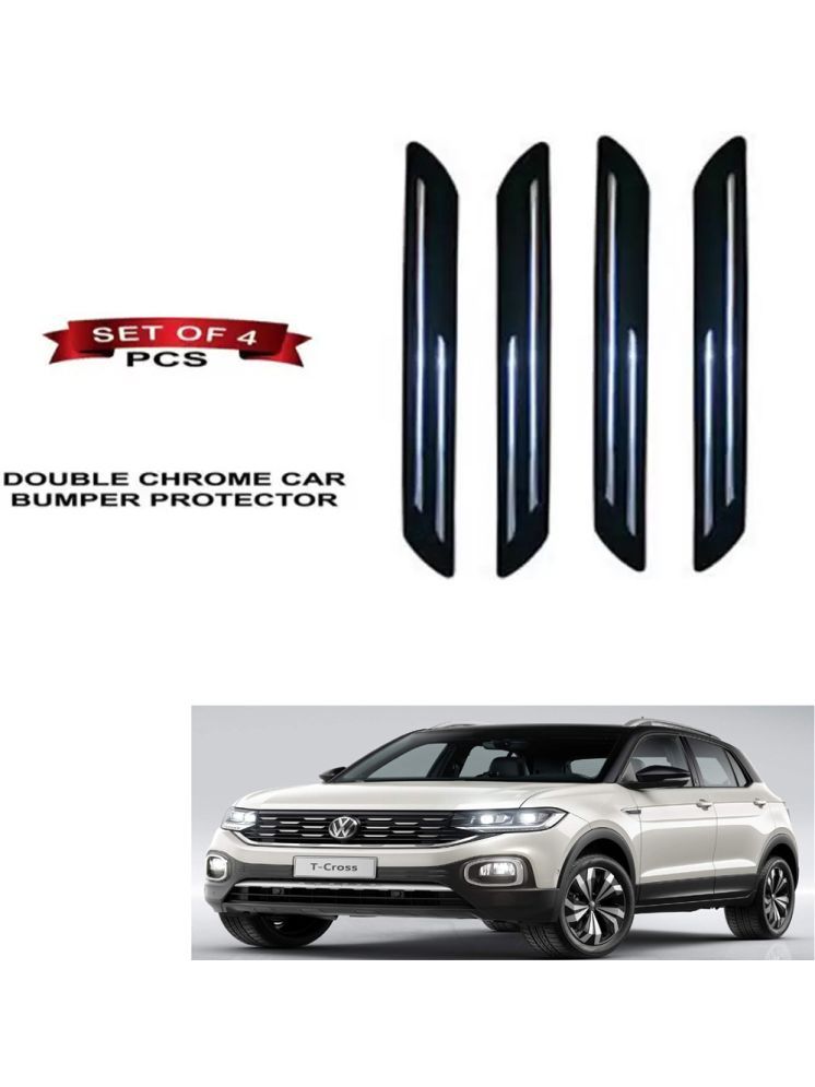     			RONISH Rubber Car Bumper Protector Guard (Double Chrome) For Volkswagen T-Cross