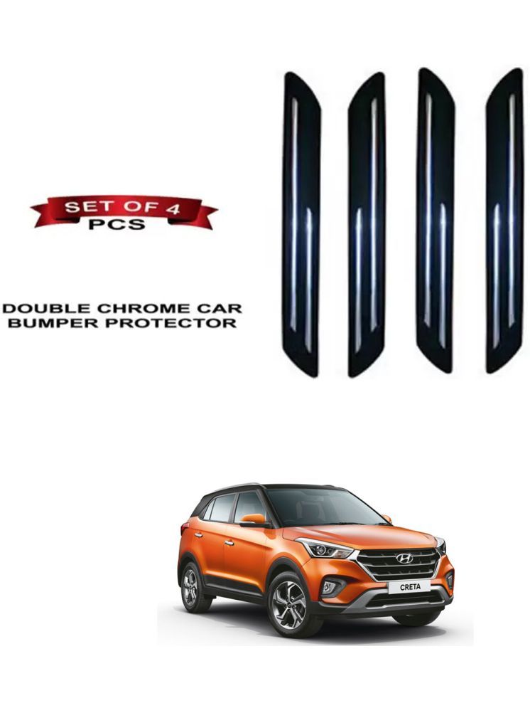     			RONISH Rubber Car Bumper Protector Guard (Double Chrome) For Hyundai Creta 2020