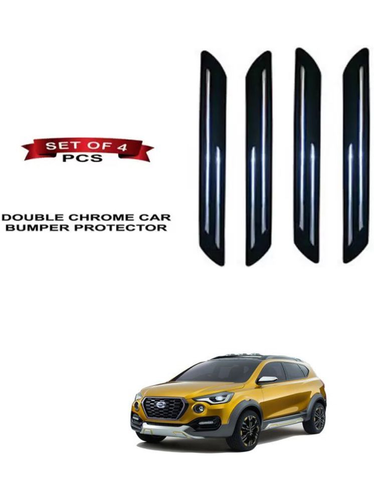     			RONISH Rubber Car Bumper Protector Guard (Double Chrome) For Datsun Go-Cross