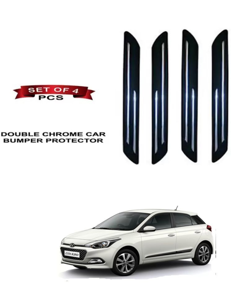     			RONISH Rubber Car Bumper Protector Guard (Double Chrome) For Hyundai Elite i20 2020