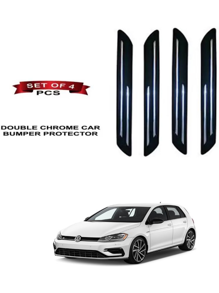     			RONISH Rubber Car Bumper Protector Guard (Double Chrome) For Volkswagen Golf