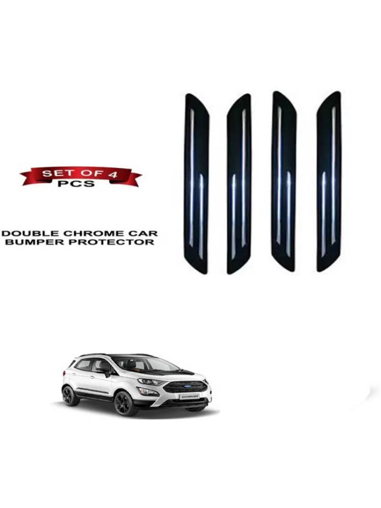     			RONISH Rubber Car Bumper Protector Guard (Double Chrome) For Ford Ecosport