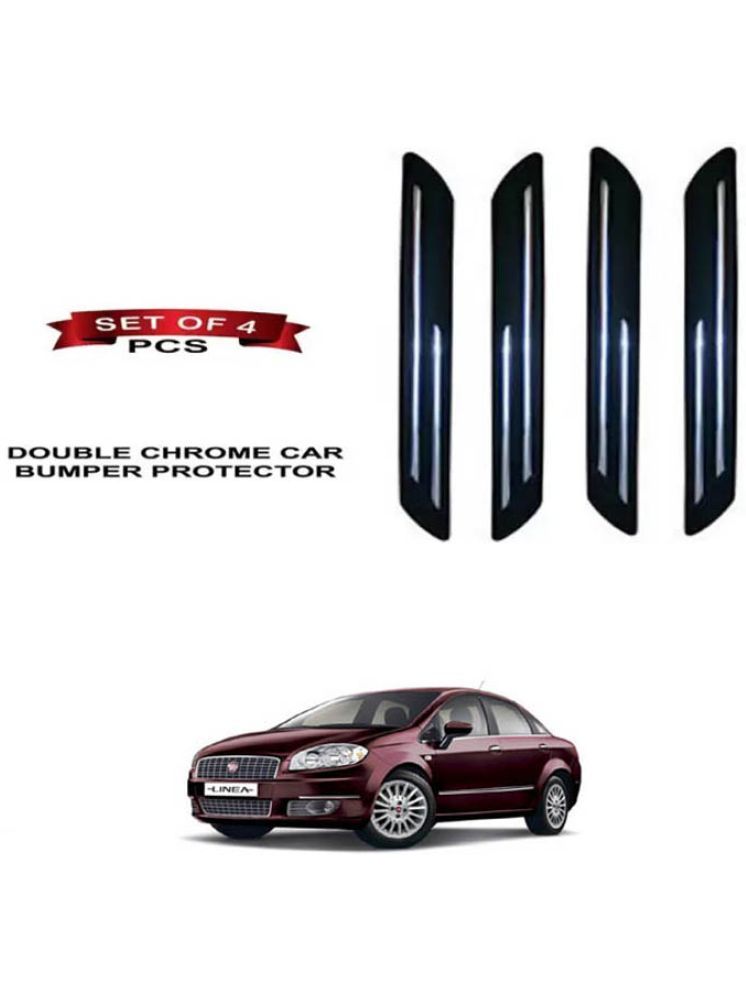     			RONISH Rubber Car Bumper Protector Guard (Double Chrome) For Fiat Linea Classic