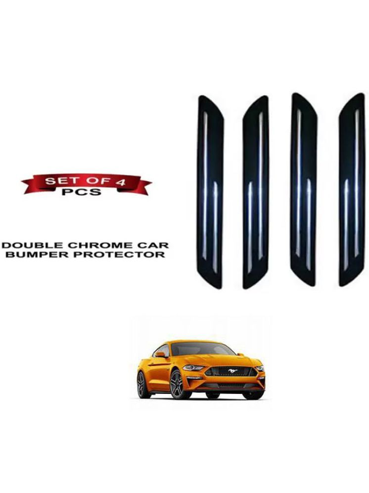     			RONISH Rubber Car Bumper Protector Guard (Double Chrome) For Ford Mustang