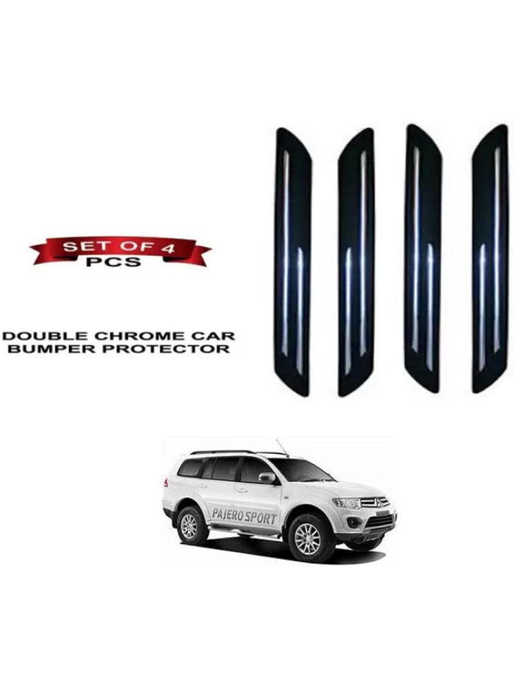     			RONISH Rubber Car Bumper Protector Guard (Double Chrome) For Mitsubishi Pajero Sport