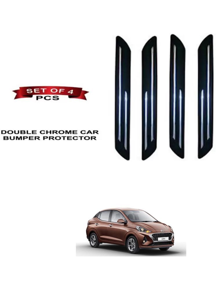     			RONISH Rubber Car Bumper Protector Guard (Double Chrome) For Hyundai Aura